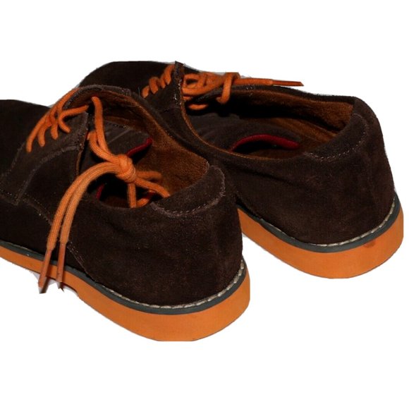 FLORSHEIM BOYS SHOES brown suede leather, orange sole size 4M - Picture 9 of 10